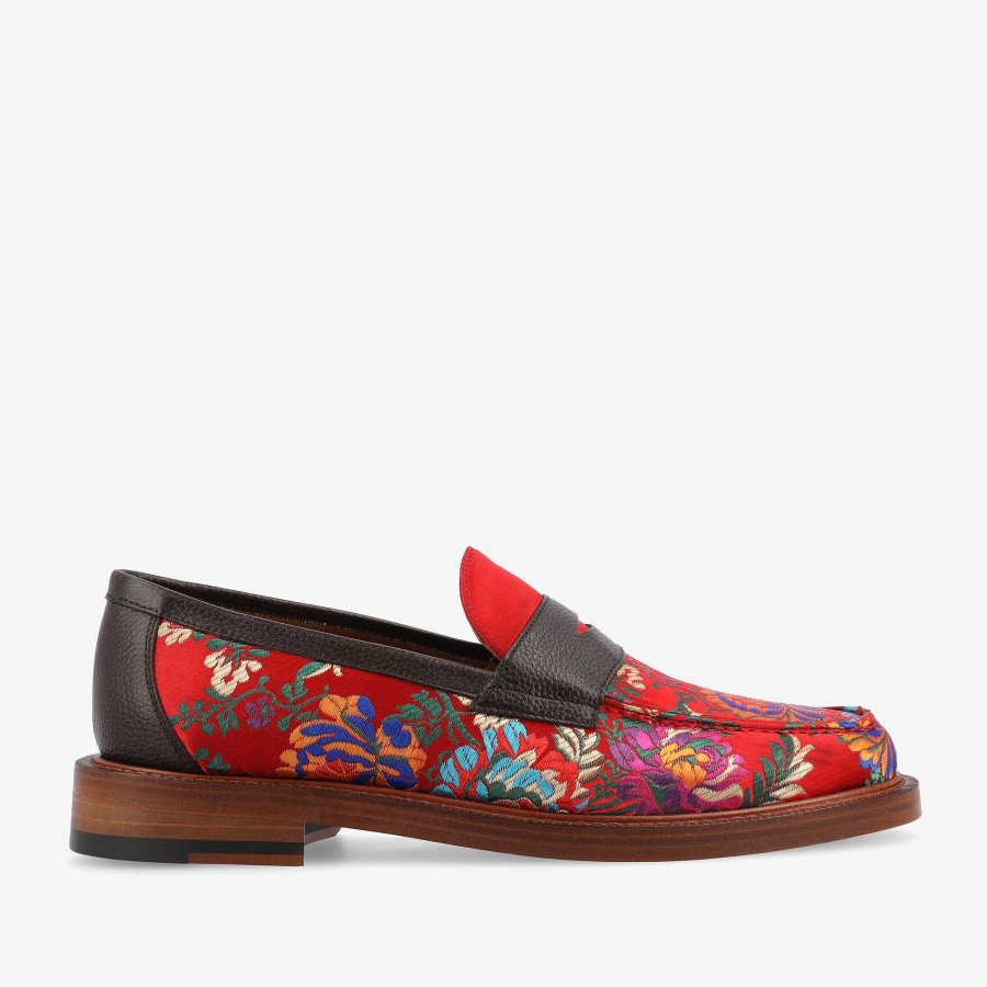 Loafers|Schoenen TAFT | De Fitz Loafer In Fiore - Rode Loafers Voor Heren | Taft