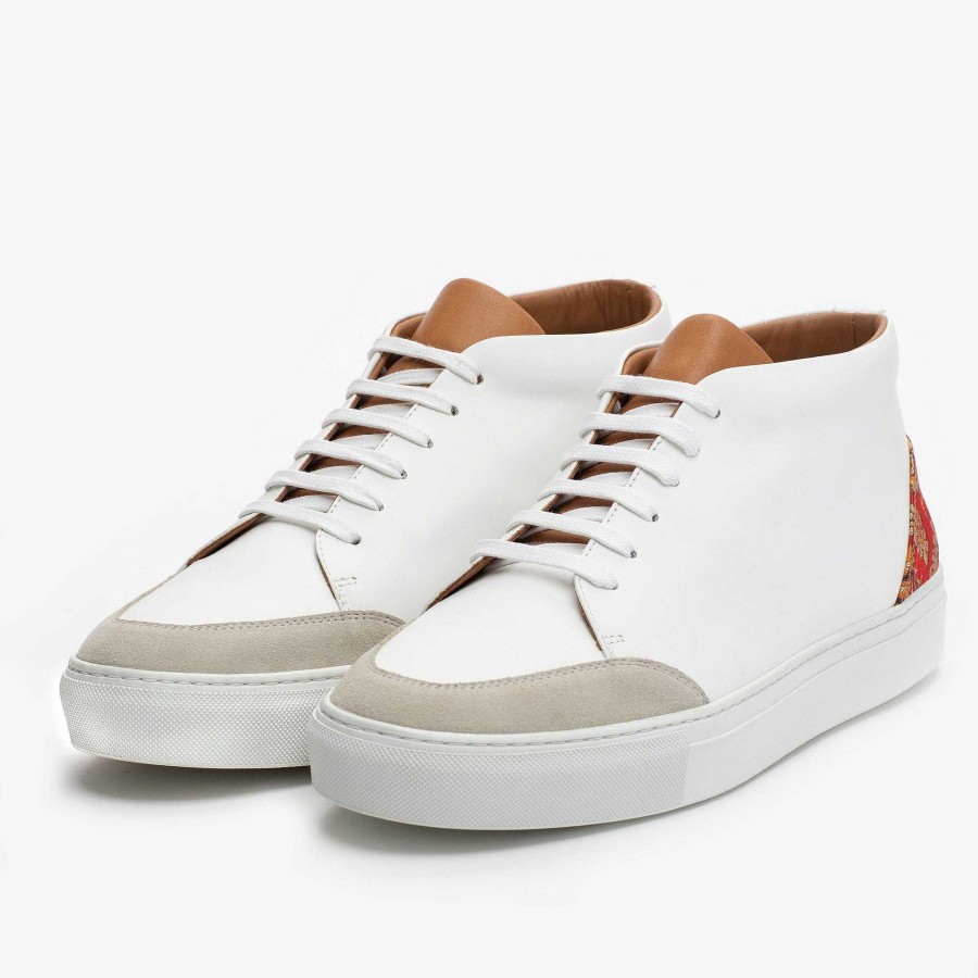 Sneakers TAFT | De Klay Mid-Top Sneaker In Rood/Wit | Taft