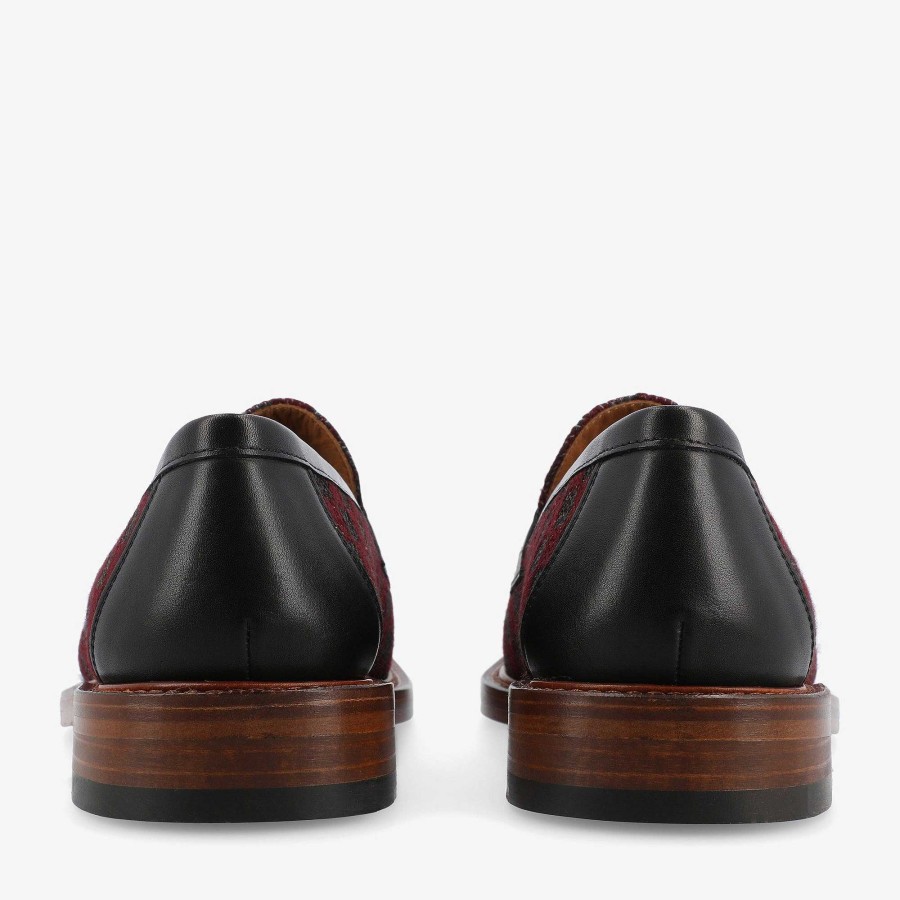 Loafers|Schoenen TAFT | De Fitz Maroon Loafers Voor Heren - Kastanjebruine Ruit | Taft