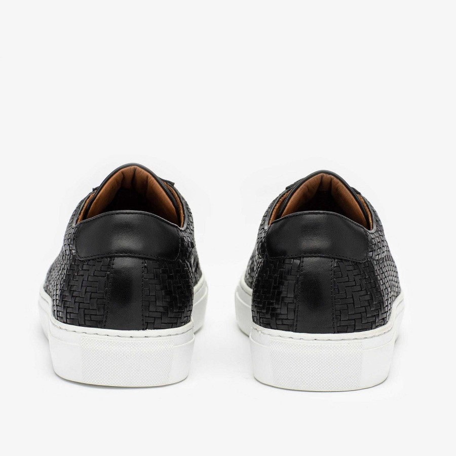 Sneakers TAFT | De Sneaker Van Zwart Geweven Leer | Taft