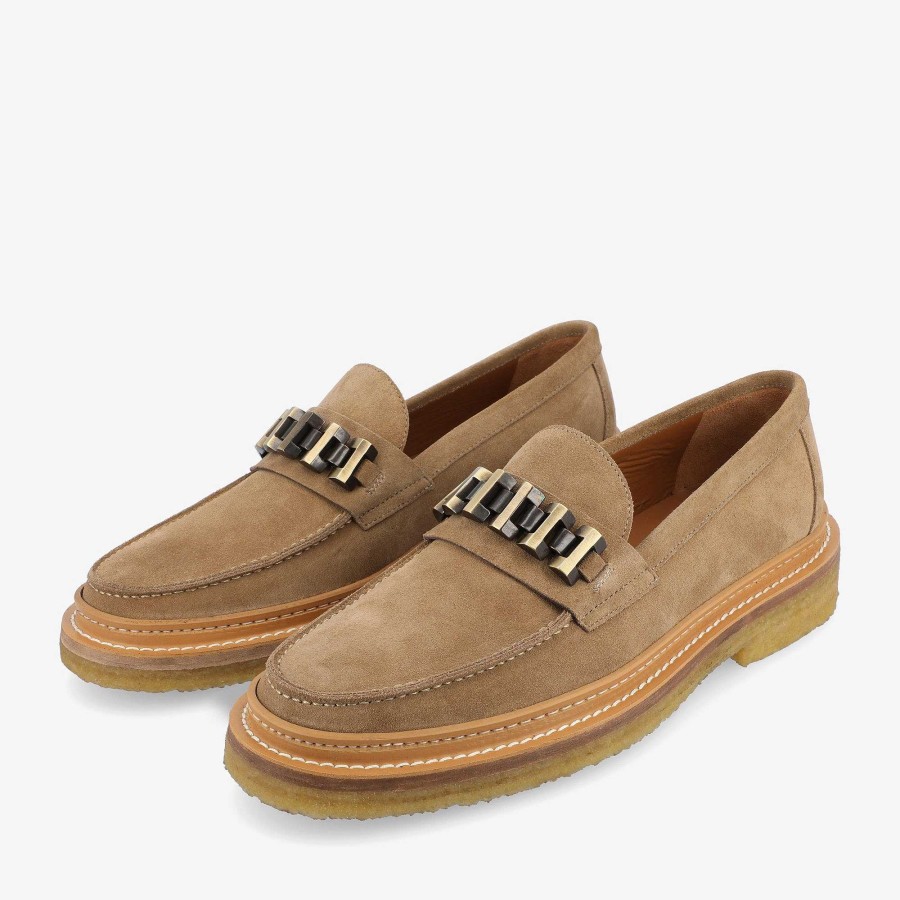 Loafers|Schoenen TAFT | De Verona Loafer In Beige - Beige Suede Loafer | Taft