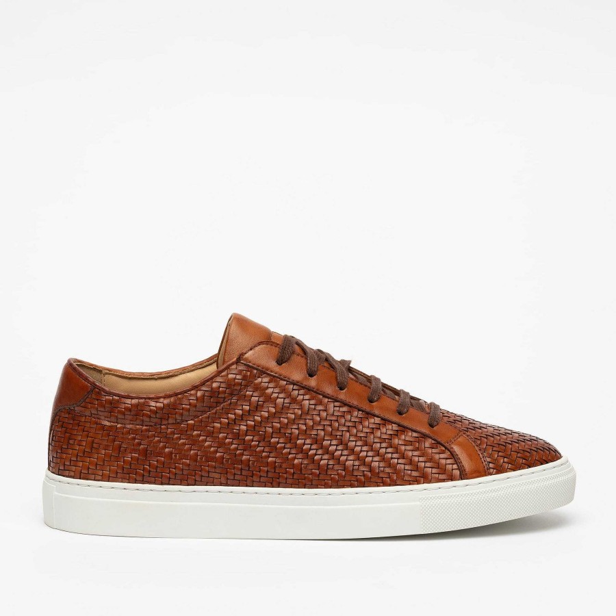 Sneakers TAFT | De Sneaker Van Geweven Bruin Leer | Taft