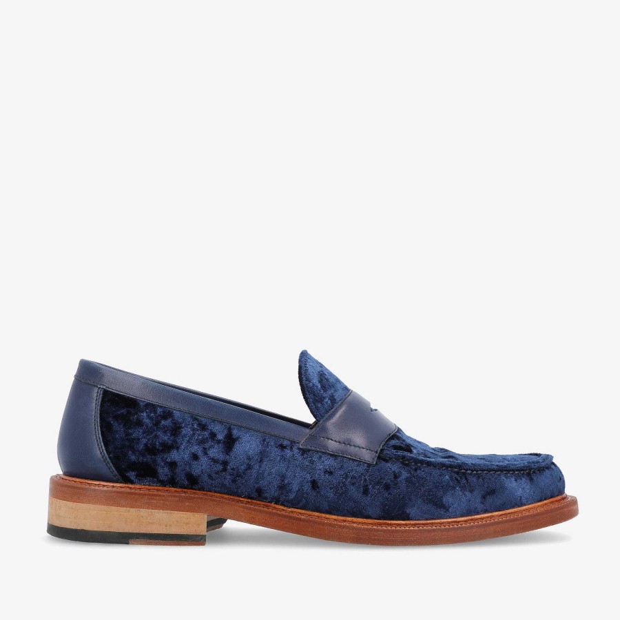 Loafers|Schoenen TAFT | De Fitz Loafer In Diep Azuurblauw - Fluwelen Loafers | Taft