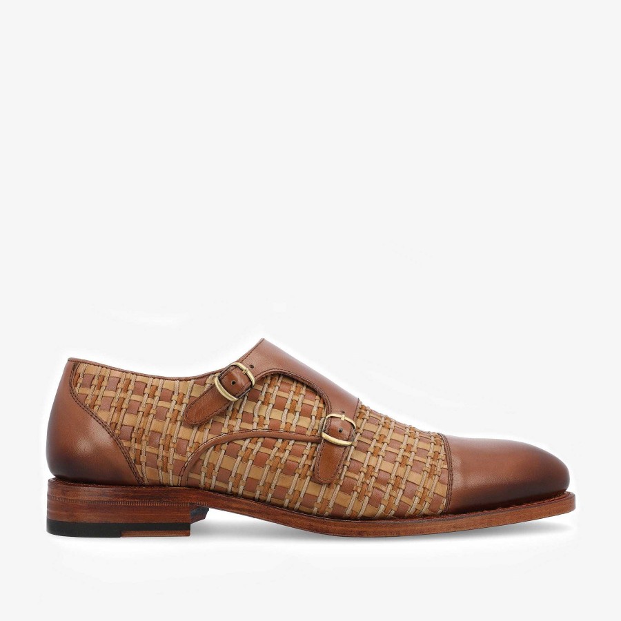 Schoenen TAFT | De Lucca Monk Strap-Schoen In Bruin Geweven | Taft