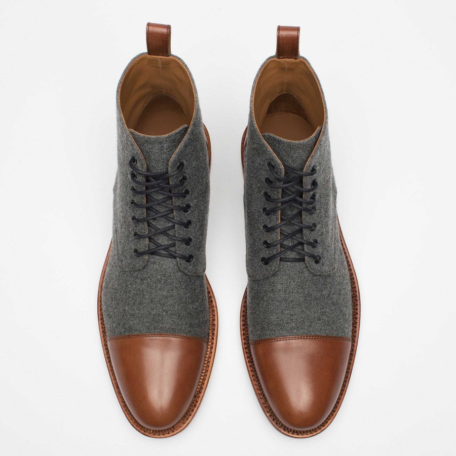 Laarzen TAFT | The Jack Boot - Grijs/Bruine Leren Laars | Taft