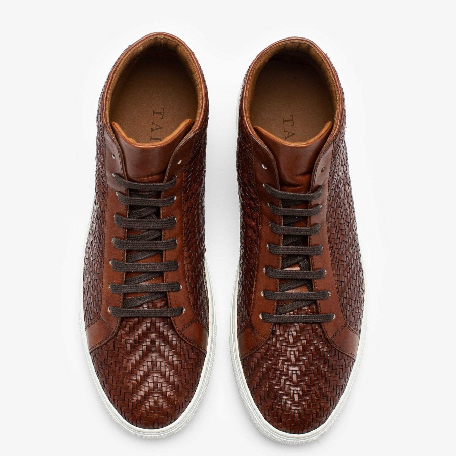 Sneakers TAFT | De Hightop Sneaker Van Geweven Bruin Leer | Taft